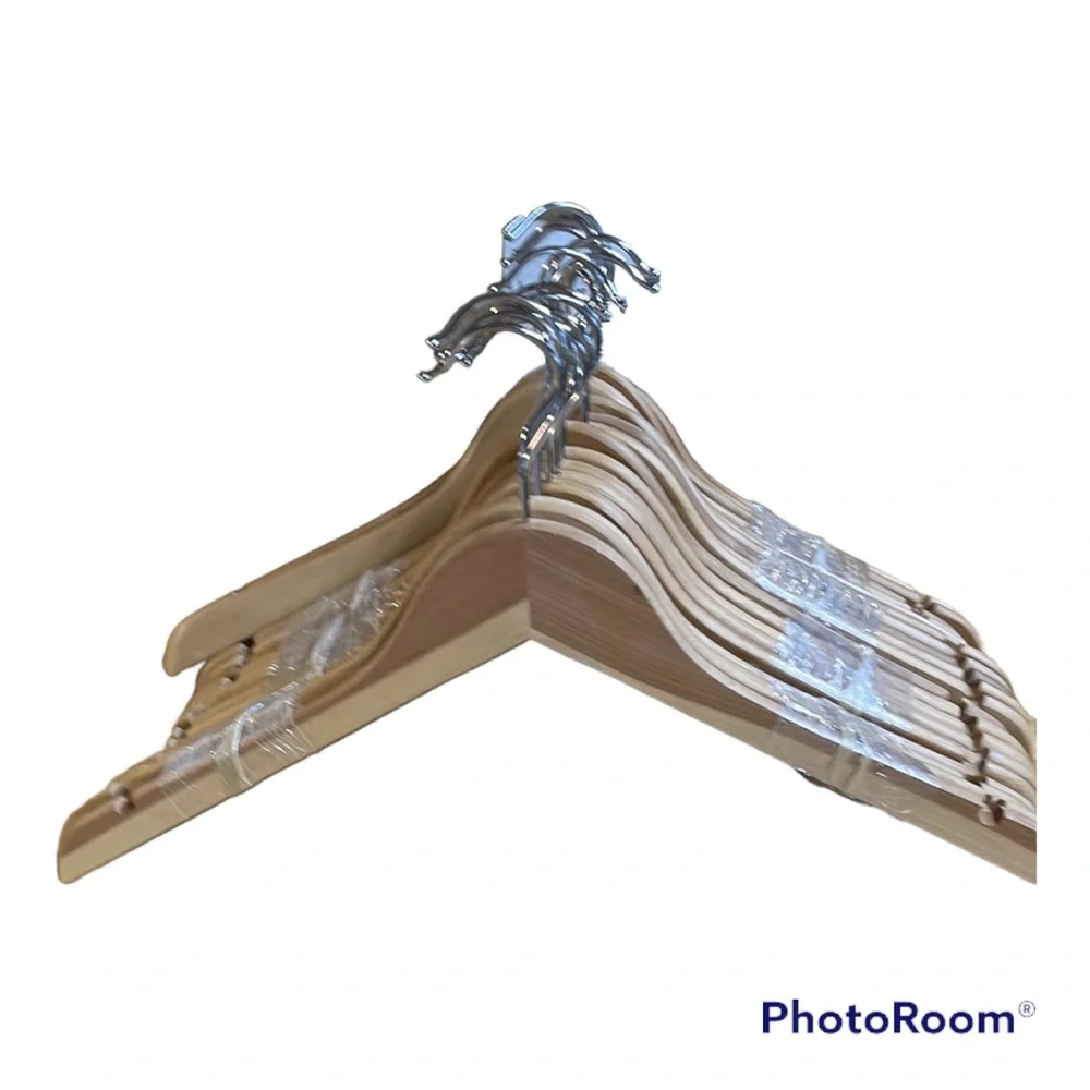 20 Bamboo Wooden Shirt Hangers